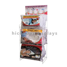 Supermarket And Grocery Store Retail Rack 3-Layer 6Mm Metal Wire Custom Signage Pillow Display Rack